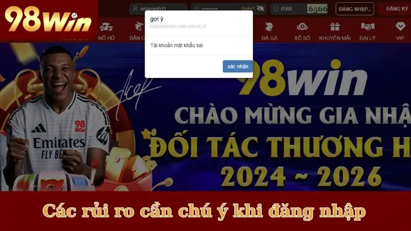 Các rủi ro cần chú ý khi đăng nhập